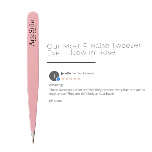 Point Tip Tweezers in Rosé