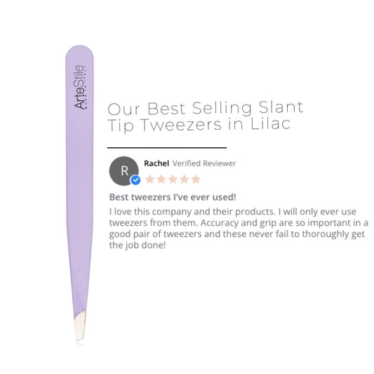 Slant Tip Tweezers in Lilac