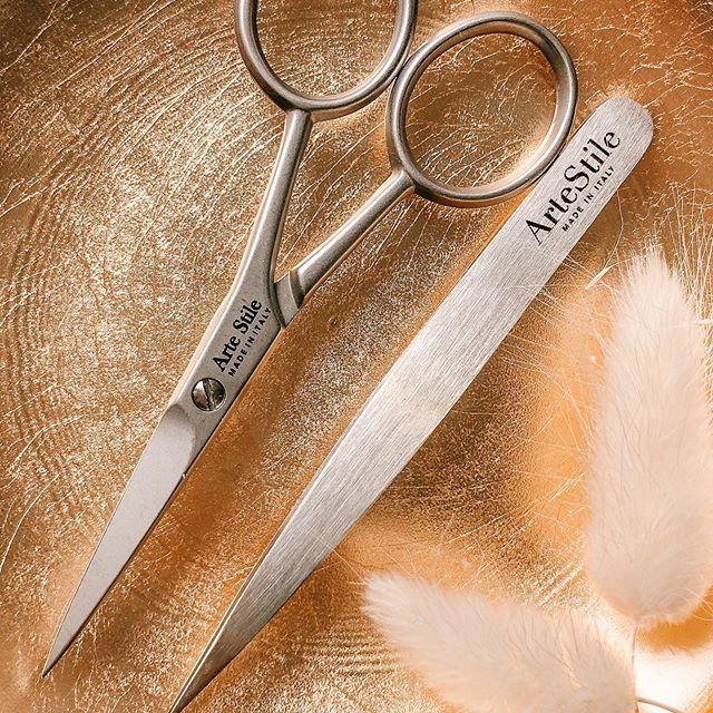 Point Tip Tweezers + Brow Scissors Kit in Brushed Stainless Steel